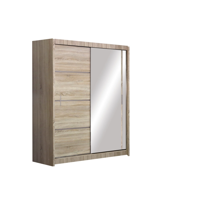Szafa Vista 150 czarny mat/ biały mat/ dąb sonoma